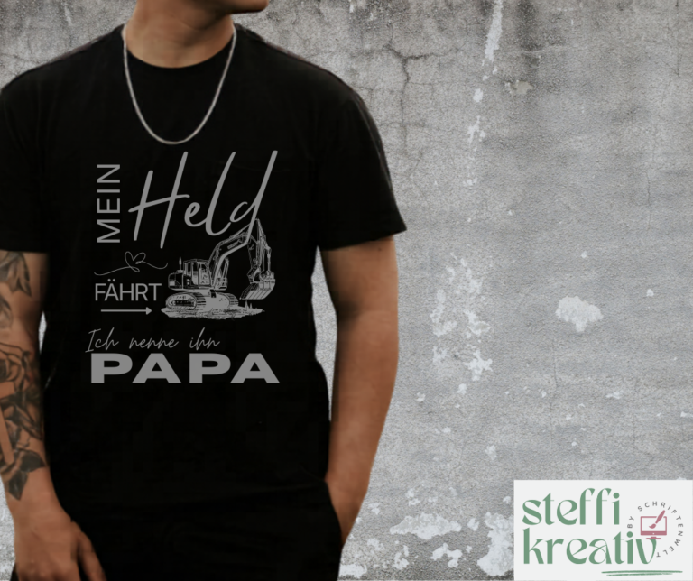 Papa Shirt, Bagger, Vatertag, Held, Papa, Hoodie, Print, Druck