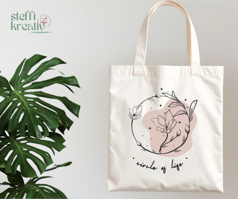 Einkaufstasche, Circle of life, Print, Geschenktasche, Stofftasche, Design, persönliches Geschenk, steffikreativ